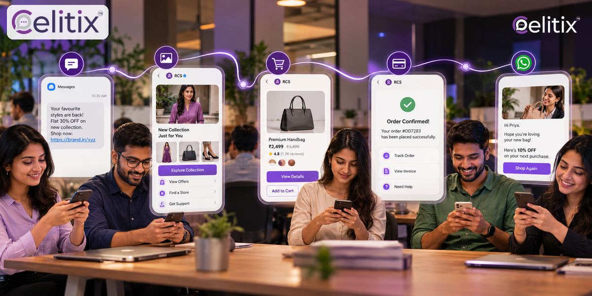Rcs messaging vs sms - journey view Rcs messaging vs sms shown in a working setup, covering rcs or sms for marketing and is rcs replacing sms