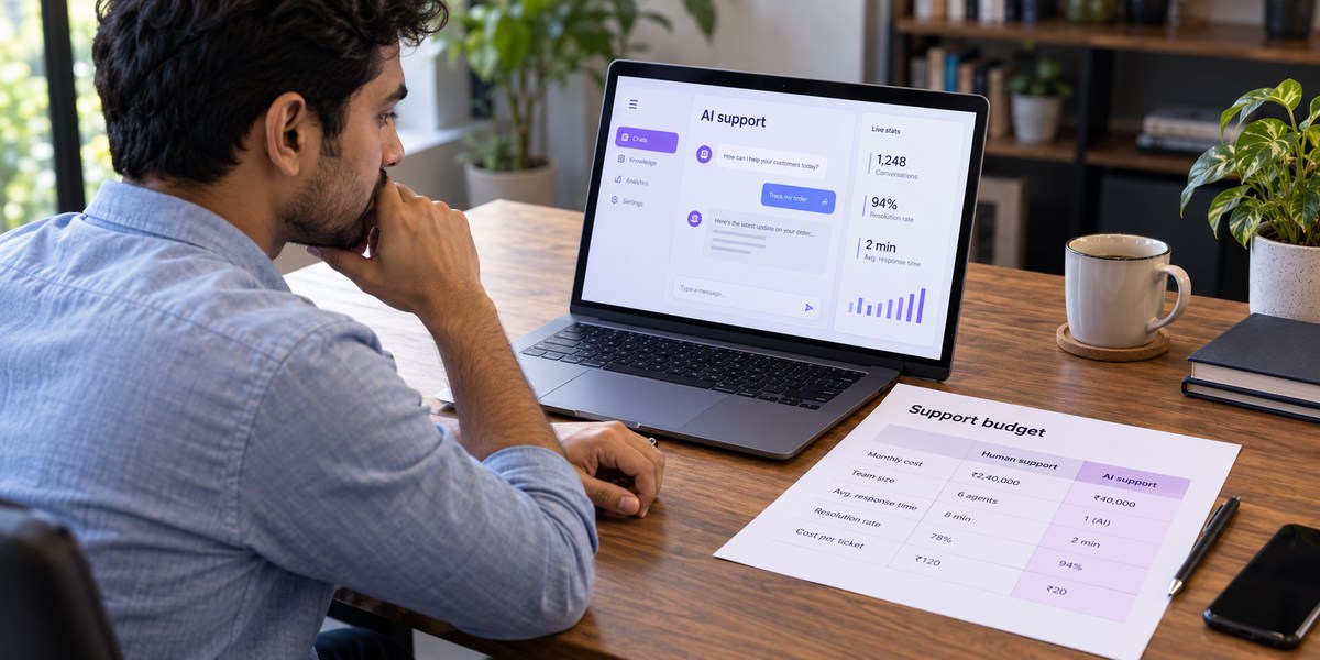 Chatbot vs support agent, how to decide with your own numbers